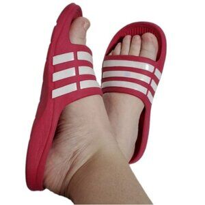Adidas Pink Slides Shoes Sandals Juniors Adilette Aqua K Girls YOUTH Size 2